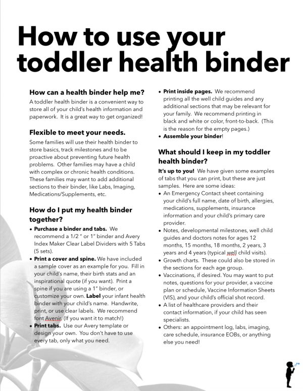 My Toddler Health Binder (Printable Ebook) Naturopathic Pediatrics